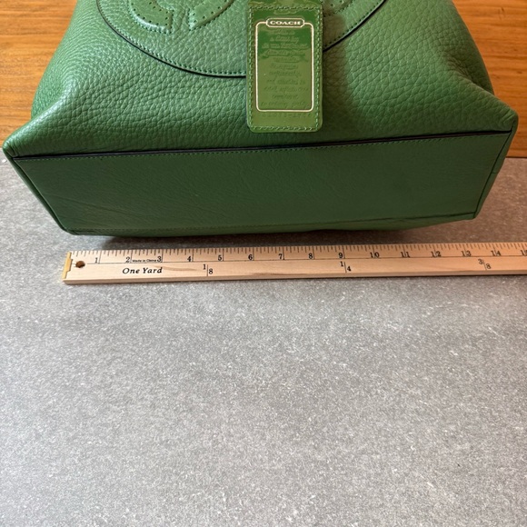 Coach Julia Op Art Perry Leather Tote Rare Green Colorway Authentic Large EUC - Picture 16 of 16